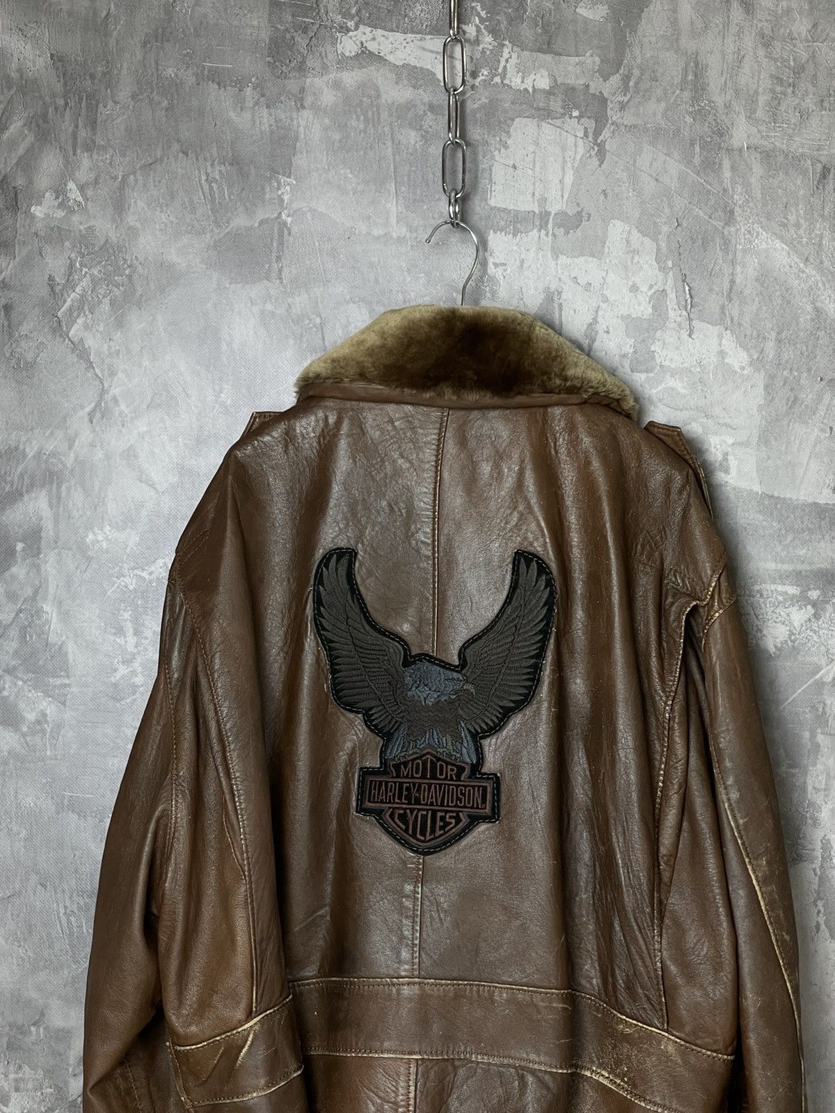 Harley Davidson Harley Davidson Vintage 90s Style Fur Leather Jacket Size US L / EU 52-54 / 3 - 3 Thumbnail