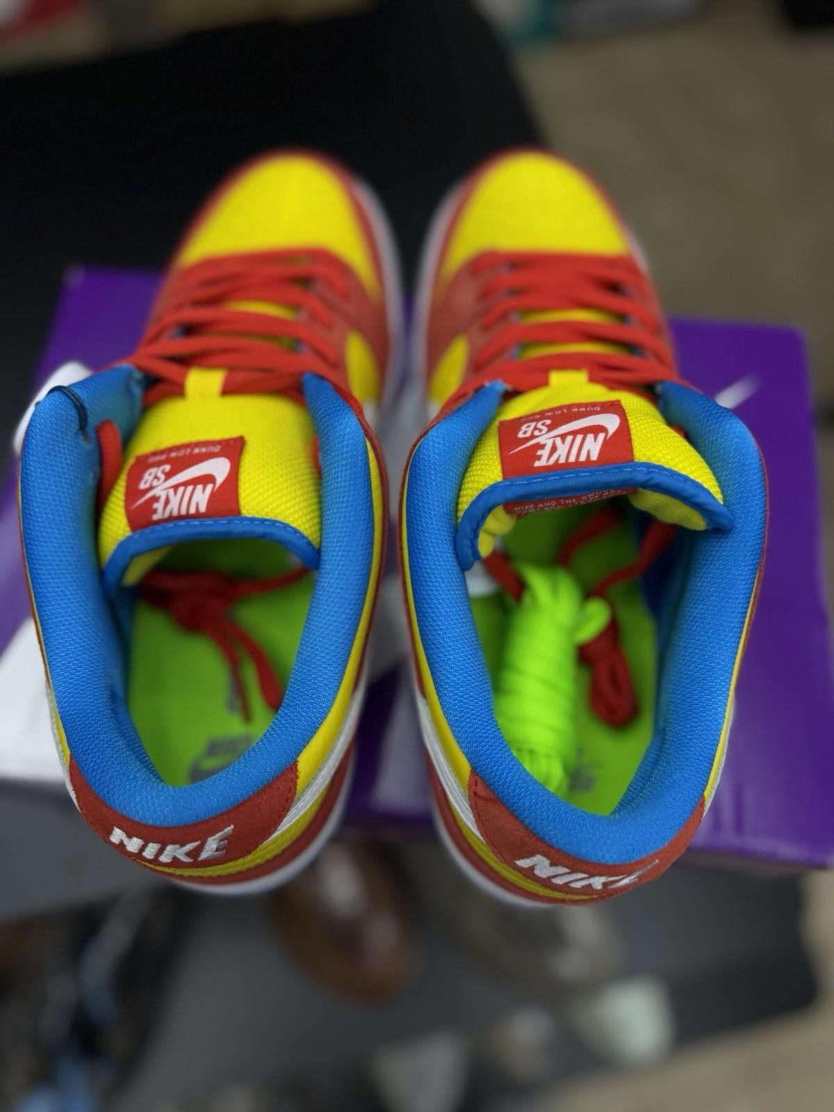 Nike Size 10.5 - Nike SB Dunk Low Bart Simpson (BQ6817-602) NEW Size US 10.5 / EU 43-44 - 12 Thumbnail