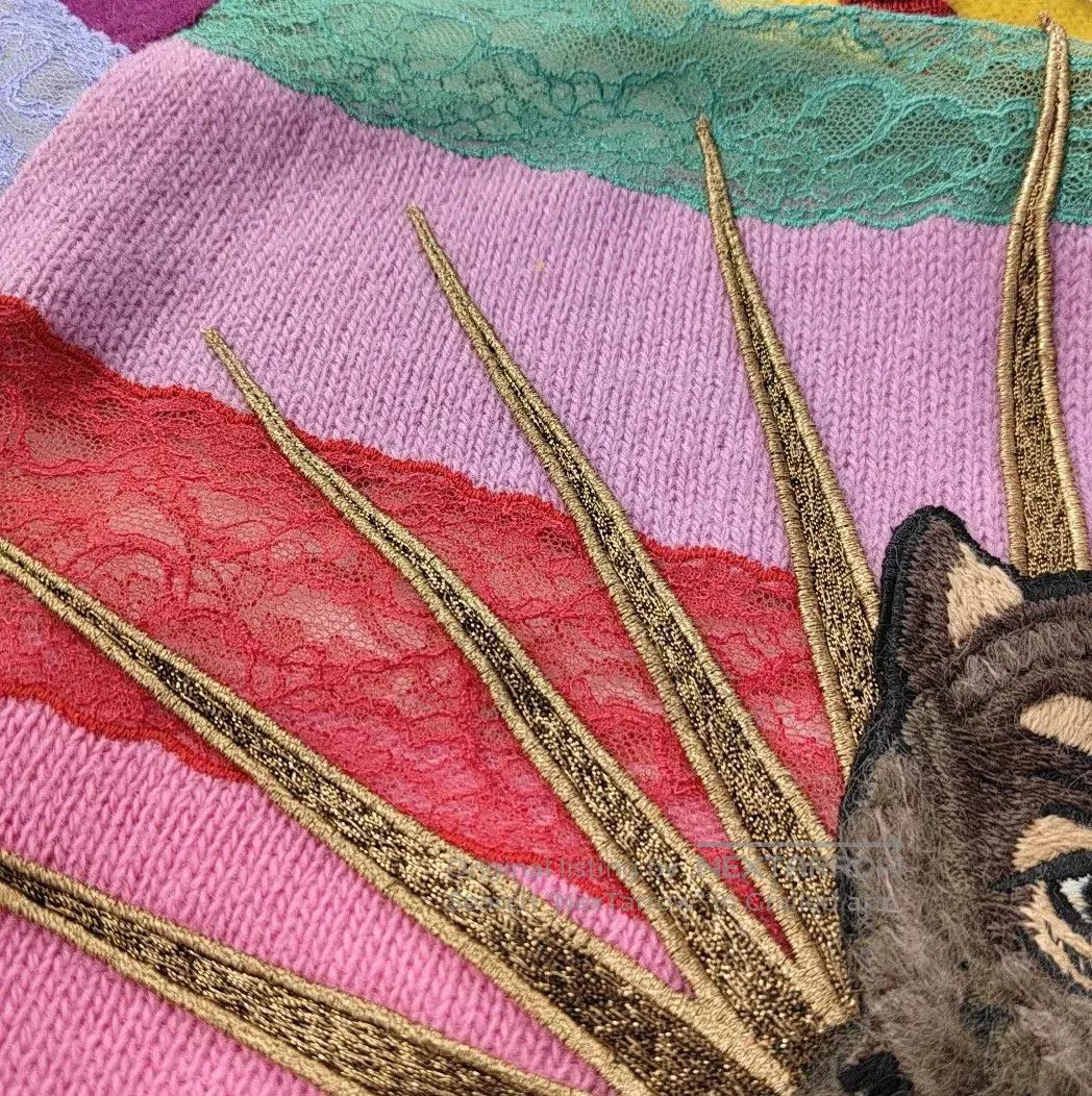 Gucci Gucci Cat Embroidery Colorful Stripe Lace Pullover. Size S / US 4 / IT 40 - 5 Thumbnail