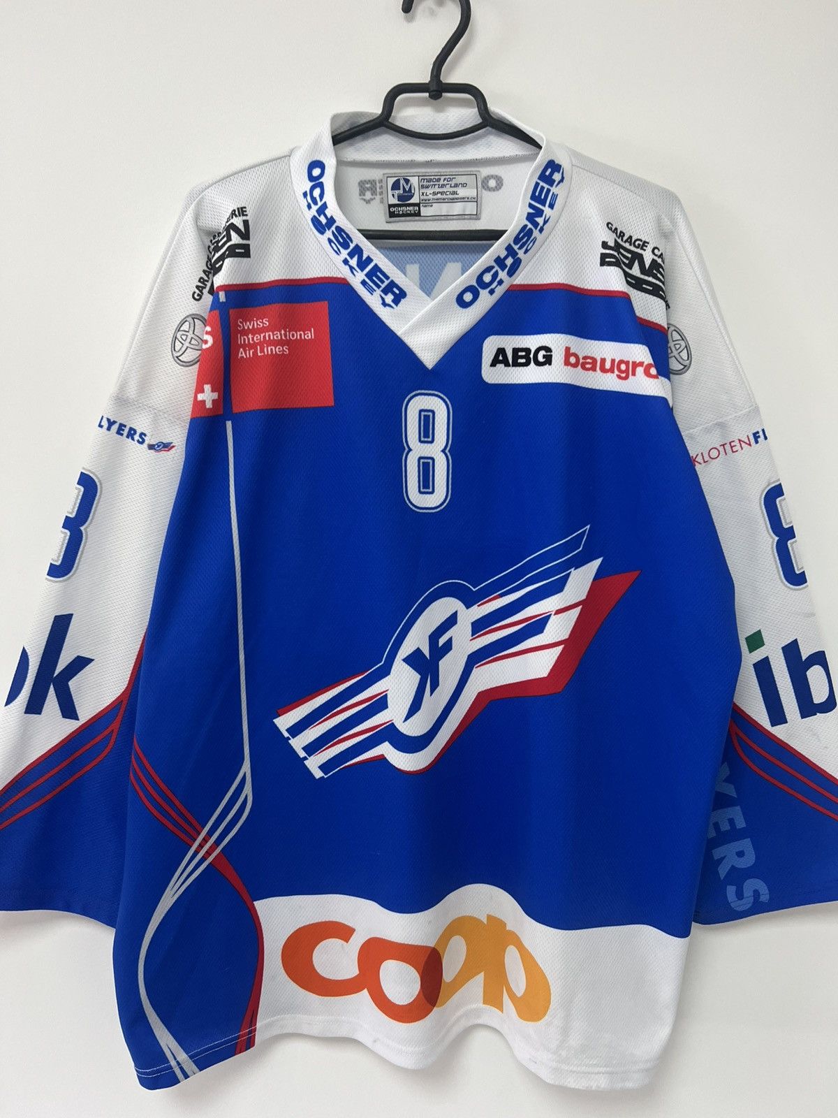 Vintage Vintage Kloten Flyers Player issue Hockey Jersey Mens sz XL Size US XL / EU 56 / 4 - 5 Thumbnail