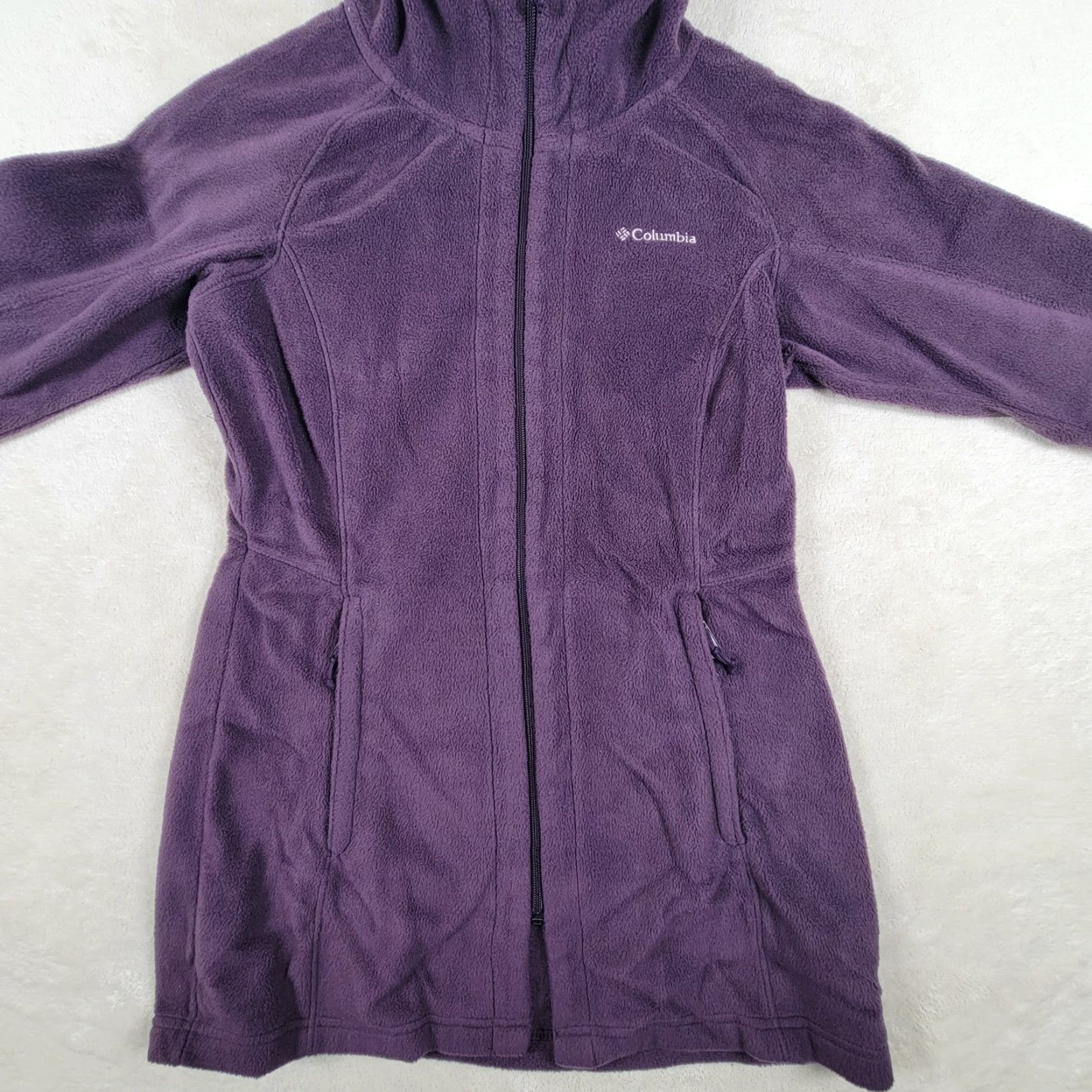 Vintage Columbia Women Indigo Fleece Hooded Zip Up Sweater Jacket Small Blue Hooded Fleece Womens SZ S Size S / US 4 / IT 40 - 2 Thumbnail