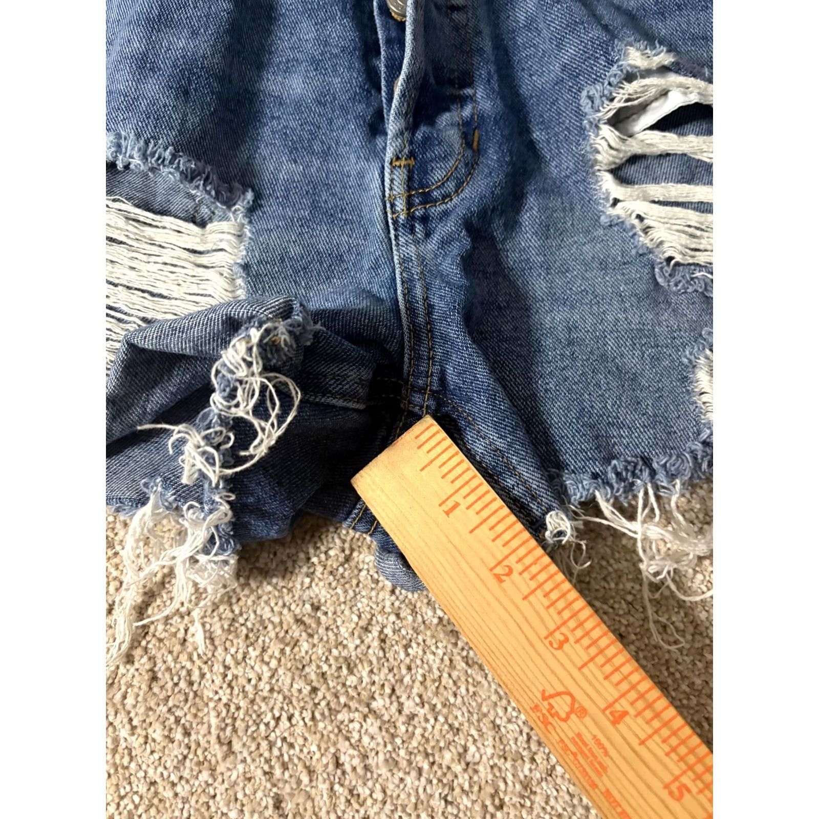 Pacsun VINTAGE PacSun Womens Shorts Blue Denim Ultra High Rise Cutoff Ripped Frayed 26 Size 26" / US 2 / IT 38 - 2 Thumbnail