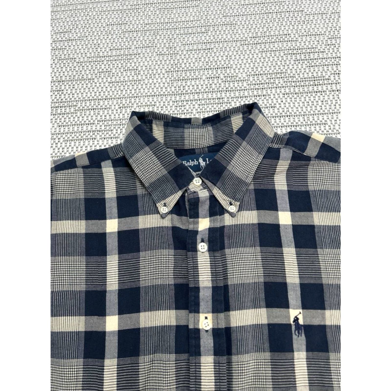 Ralph Lauren Ralph Lauren Blake Shirt Mens XL Blue Houndstooth Plaid Flannel Pony Button Down Size US XL / EU 56 / 4 - 2 Thumbnail