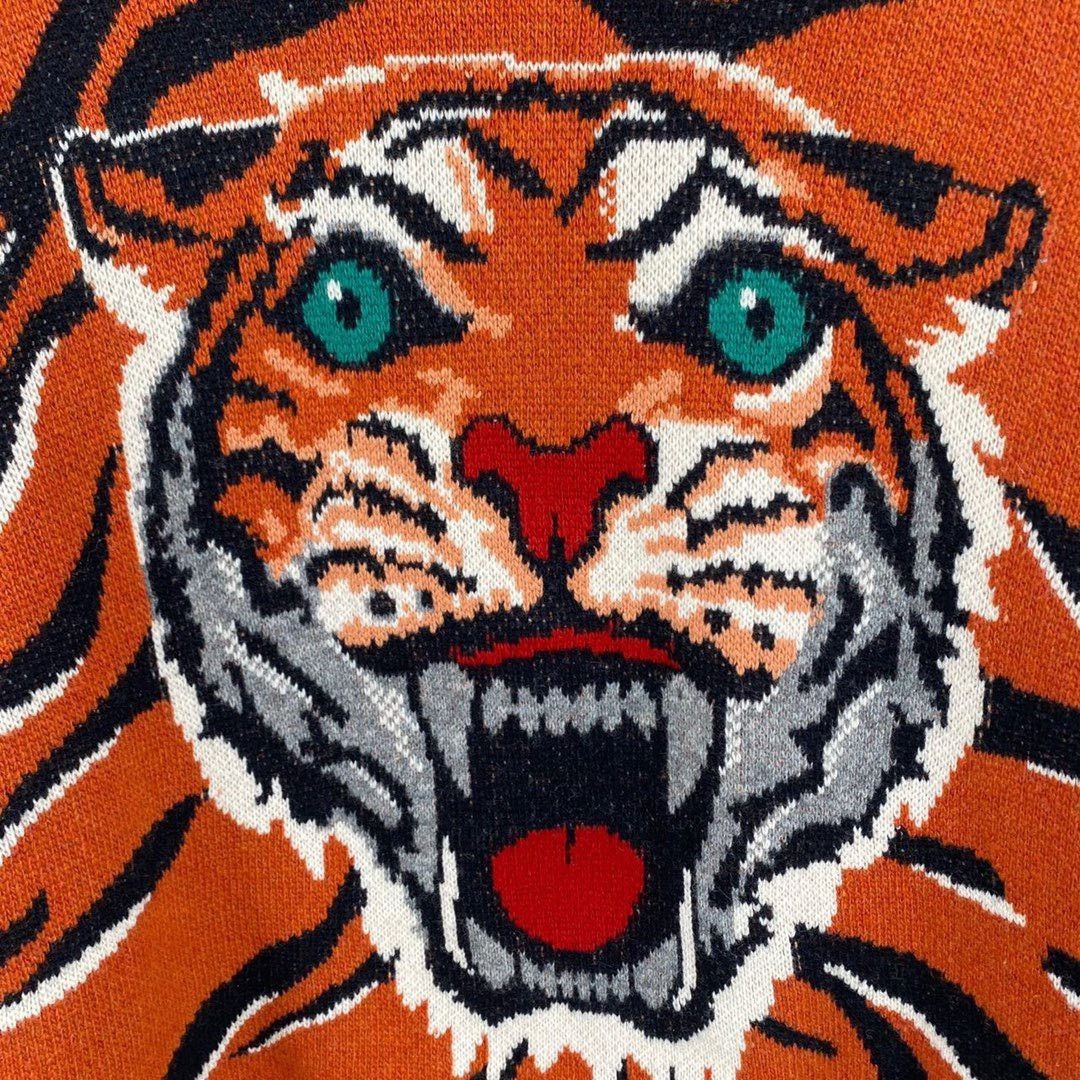 Gucci Gucci tiger head back letter knitted sweater Nextarrow-2412 Size US M / EU 48-50 / 2 - 5 Thumbnail
