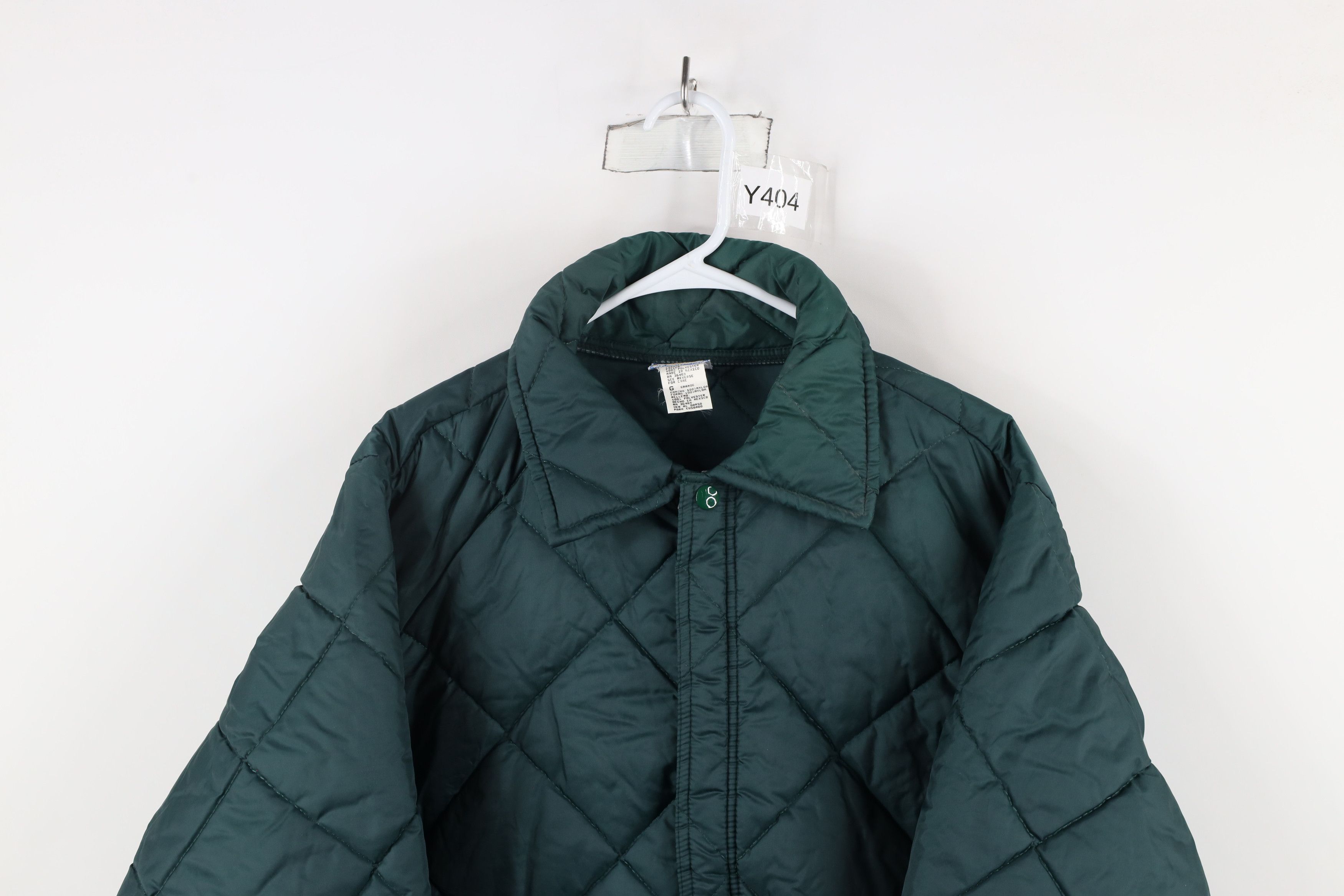 Vintage Vintage 90s Streetwear Blank Quilted Full Zip Jacket Green Size US L / EU 52-54 / 3 - 2 Thumbnail
