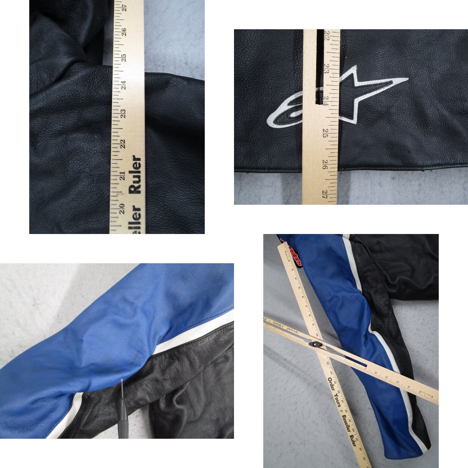 Alpinestars Alpinestars Barcelona Leather Jacket Mens 50 Black Blue Motorcycle 310087 Size US XL / EU 56 / 4 - 8 Thumbnail