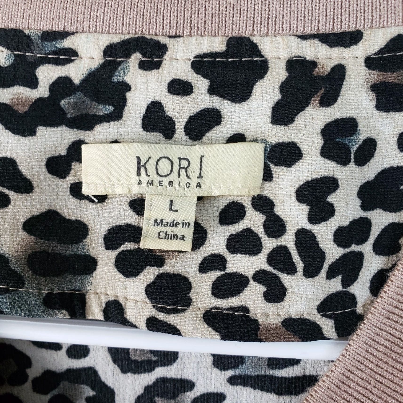 Vintage Kori America Womens Jacket sz Large Black Tan Animal Print Full Zip Size L / US 10 / IT 46 - 6 Thumbnail
