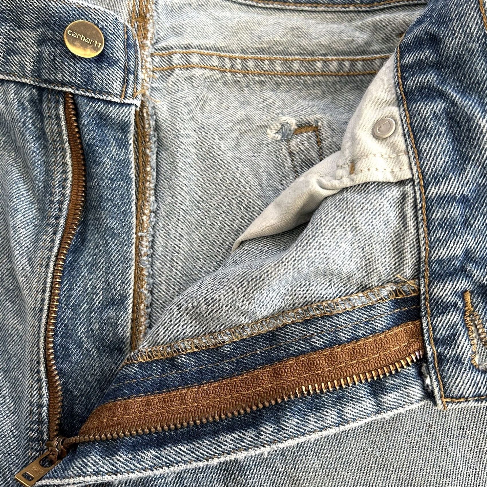 Carhartt VINTAGE Carhartt Single Knee Denim Blue Jean Relaxed Fit Distressed B171-DST Men’s 36x31 Size US 36 / EU 52 - 4 Thumbnail