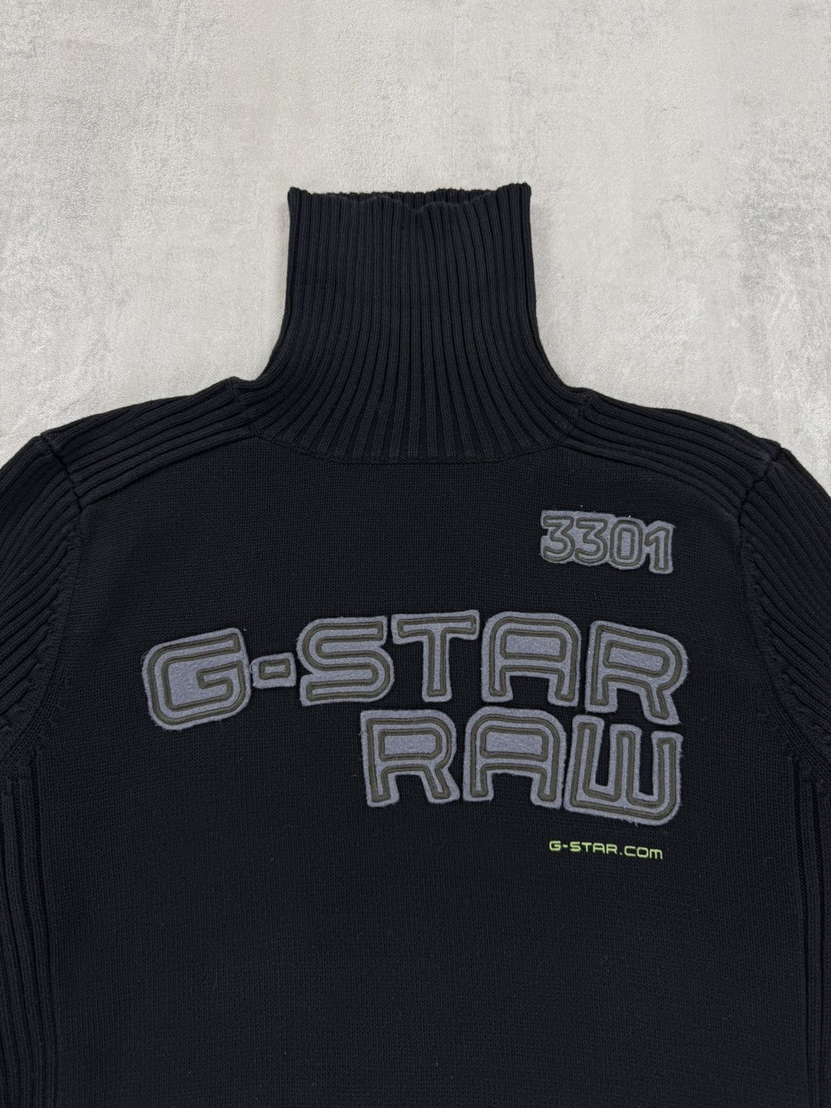 G-Star G-star Ribbed Sweater Vintage PARKER COLL PATCH TurtleNeck Size US L / EU 52-54 / 3 - 7 Thumbnail