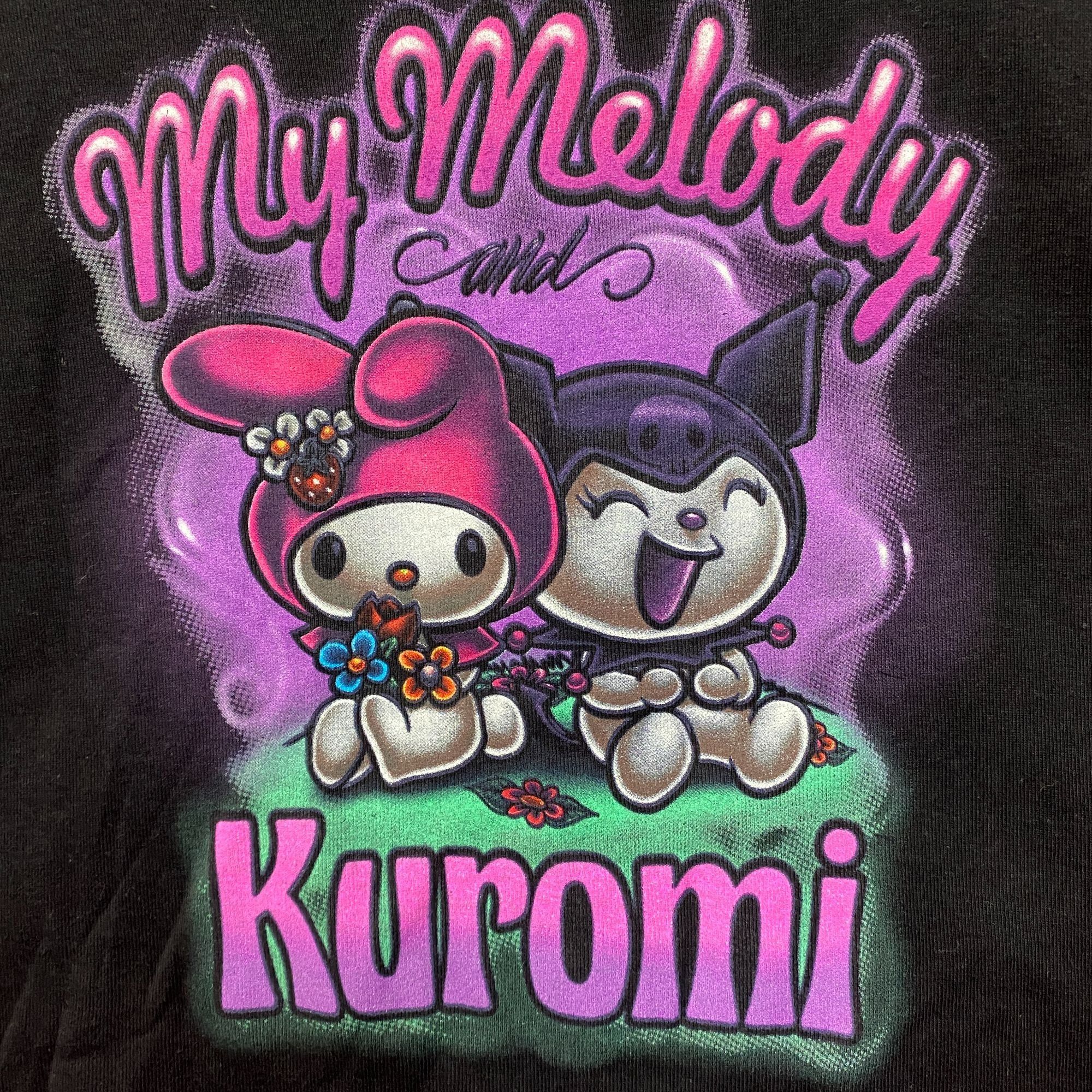 Anime My Melody and Kuromi Airbrush Kawaii Sanrio Crop Top L Size L / US 10 / IT 46 - 2 Thumbnail