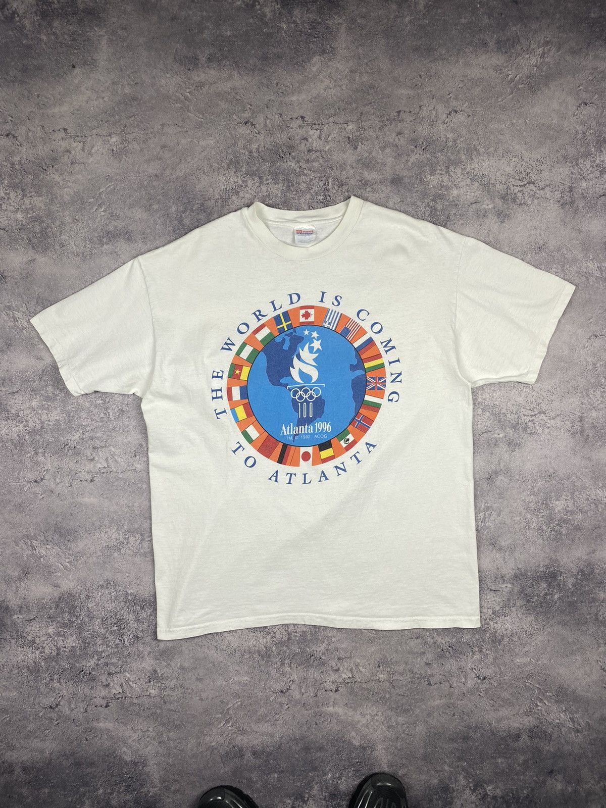 Vintage Vintage Atlanta 1996 Olympics Game Tee Size US XL / EU 56 / 4 - 2 Thumbnail
