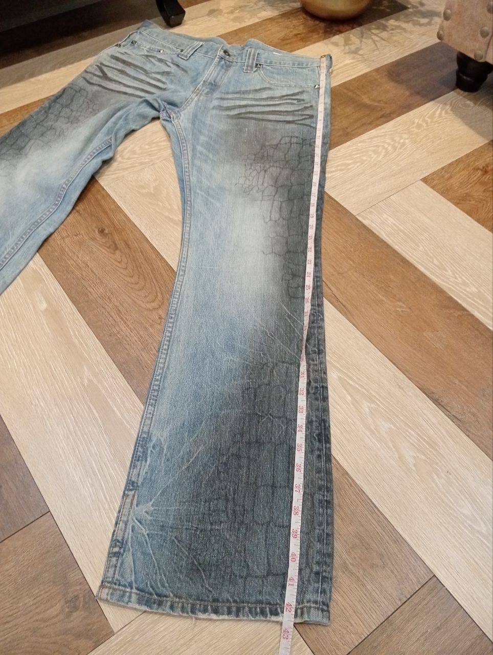 semanticdesign SEMANTIC DESIGN JAPAN BLUE WASHED SNAKE FLARED DENIM PANTS Size US 36 / EU 52 - 15 Thumbnail