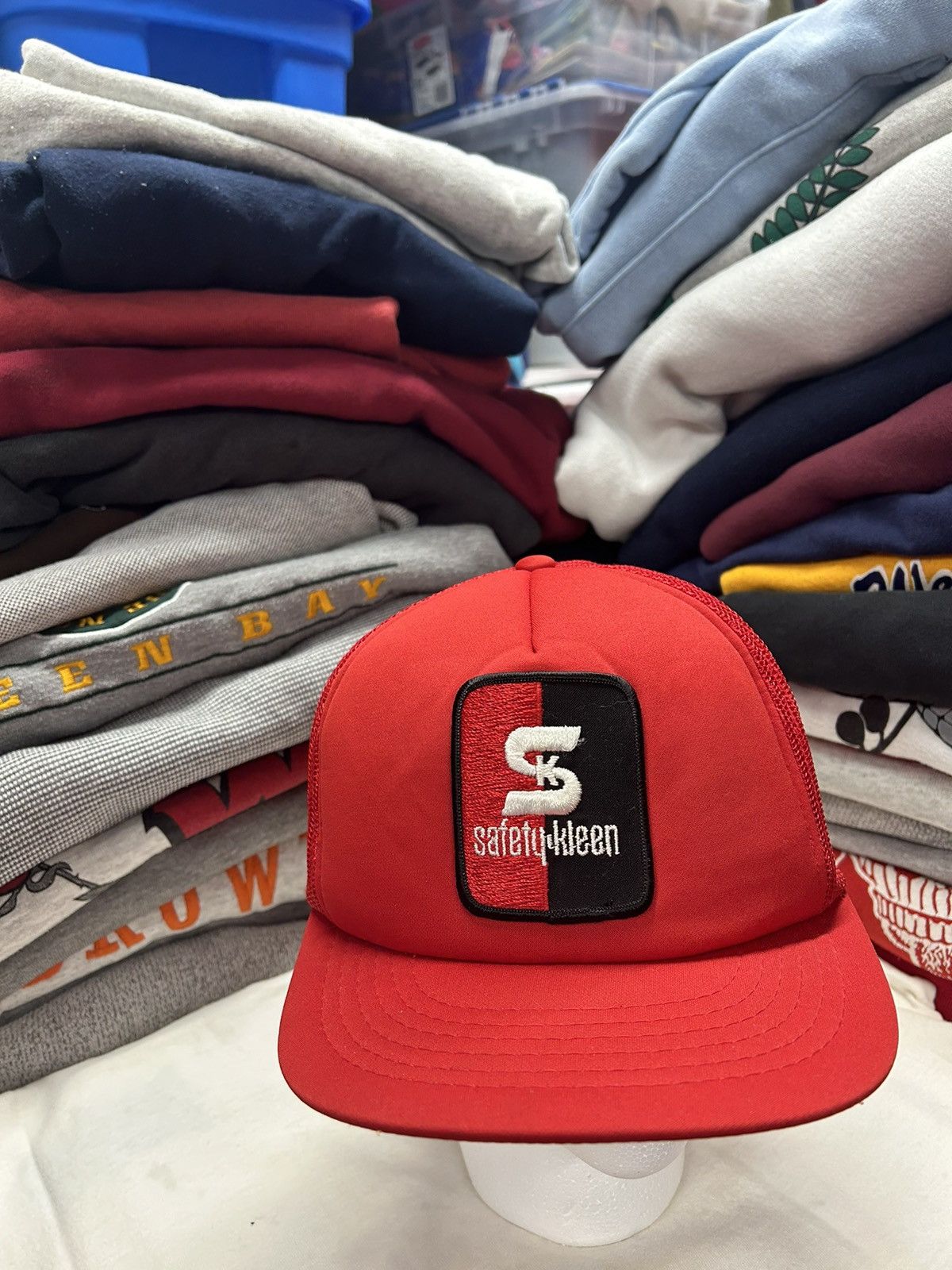 Vintage Crazy Vintage Y2K 90s Skater Grunge Red Trucker Hat Size ONE SIZE - 2 Thumbnail