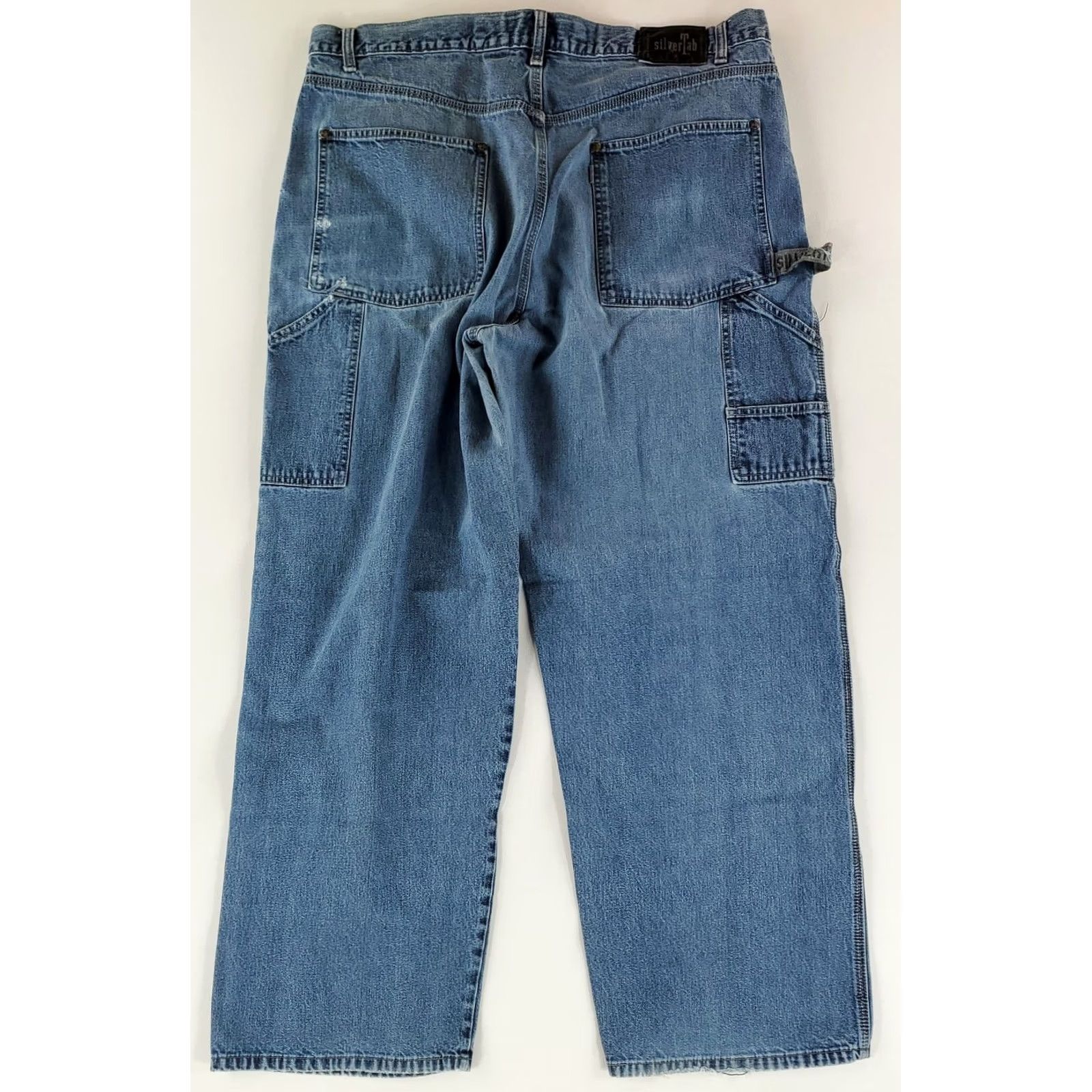 Levi's VINTAGE Levi's Silvertab Carpenter Jeans VTG 90s Blue Mens 38x32 39x30 Actual Wide-Leg Jeans Mens Blue HTWORK Size US 38 / EU 54 - 7 Thumbnail