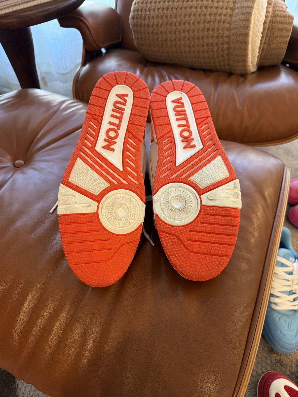 Louis Vuitton Louis Vuitton X Virgil - LV Trainer - Orange Size US 10.5 / EU 43-44 - 4 Thumbnail