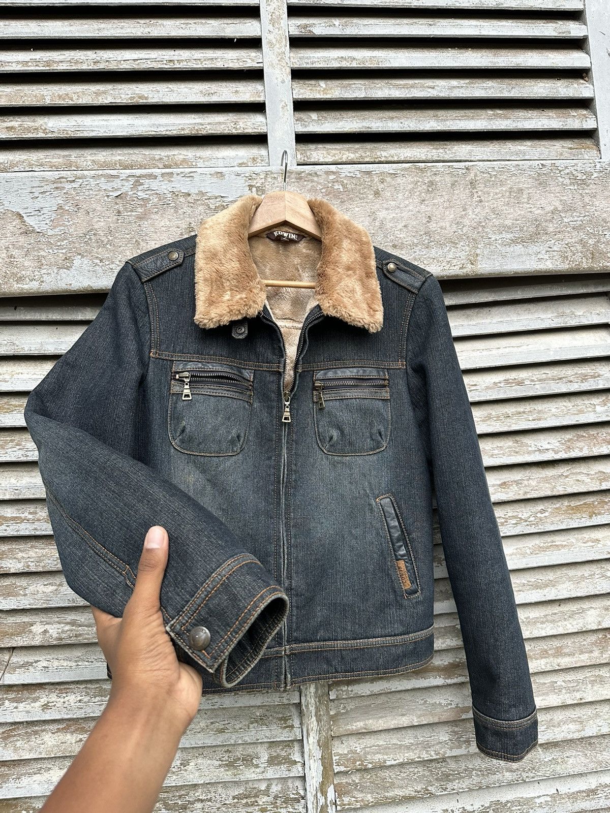 Edwin 👹Vintage Edwin Fleece Lined Trucker Jacket Size US S / EU 44-46 / 1 - 7 Thumbnail