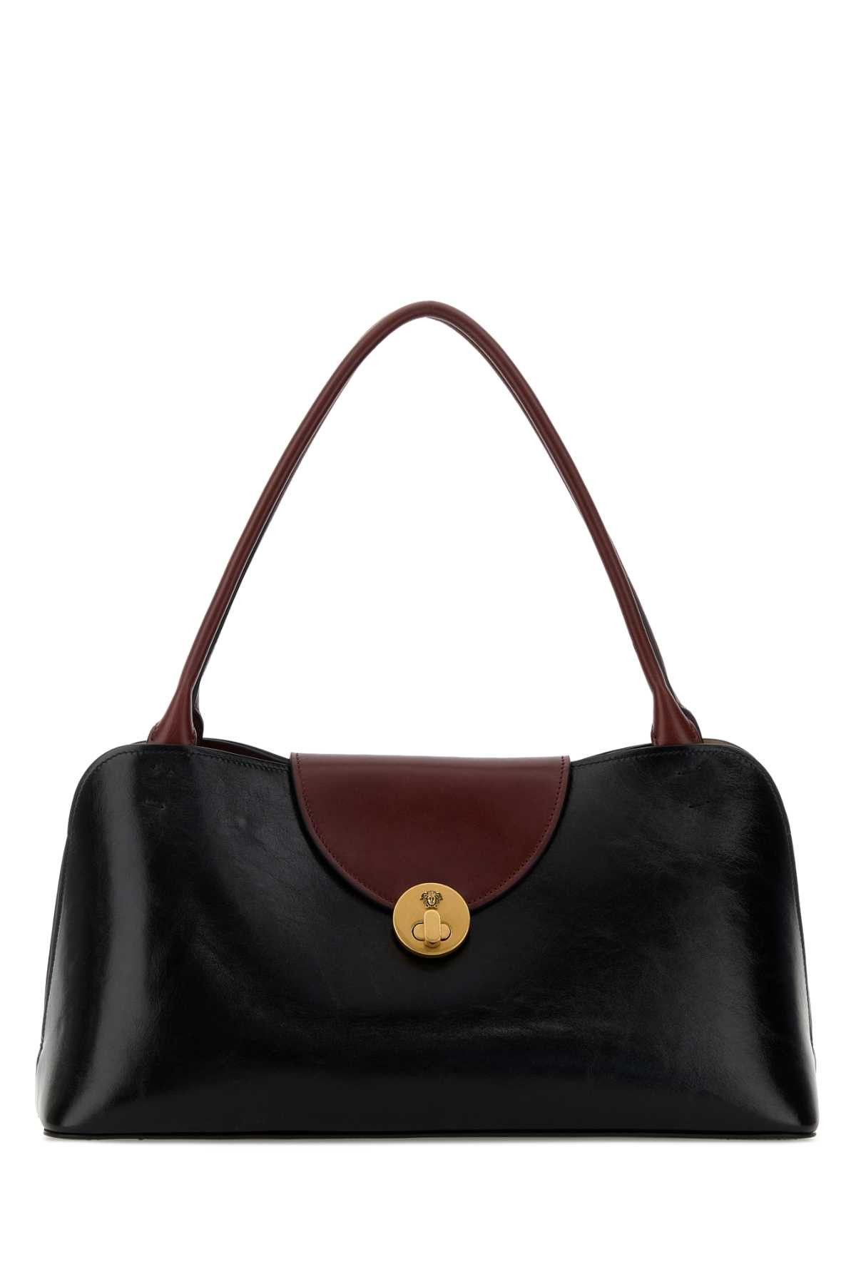 Versace Black Leather Medium Shoulder Bag Size ONE SIZE - 1 Thumbnail