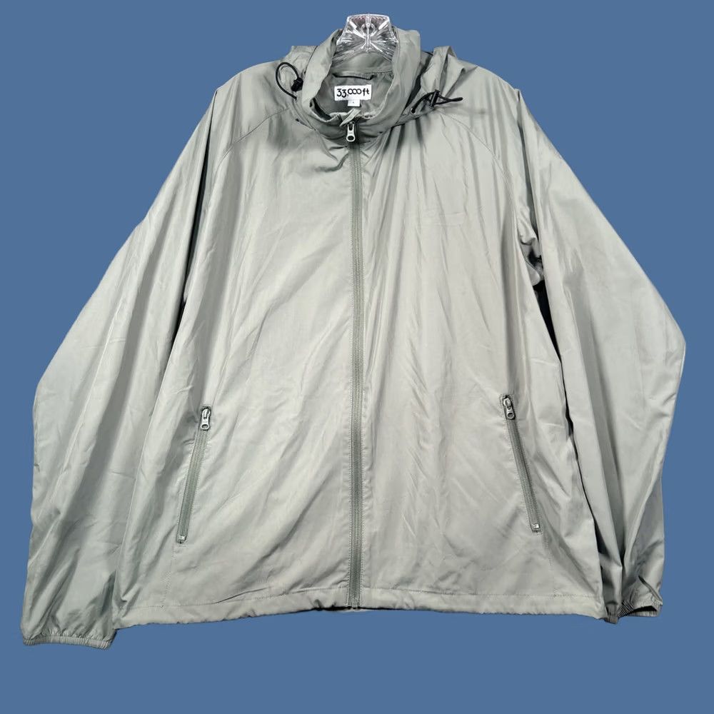 Vintage 33,000ft Hooded Windbreaker Jacket Mens L Green Full Zip Lightweight Packable Size US L / EU 52-54 / 3 - 1 Thumbnail