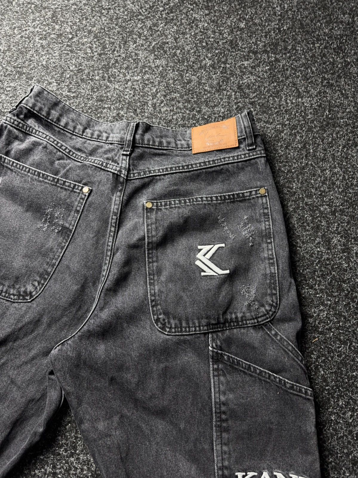 Karl Kani Vintage Karl Kani Carpenter SK8 00s Denim Jeans Black 90s Size US 31 - 18 Thumbnail