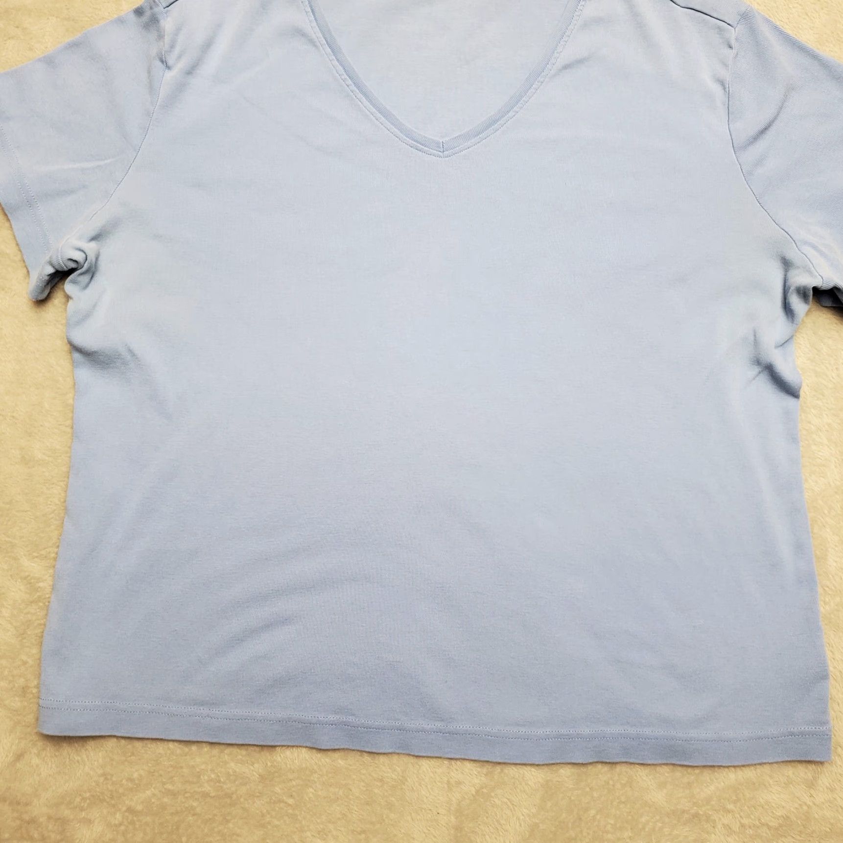 Eddie Bauer Eddie Bauer Shirt Women XL Blue 100% Cotton Short Sleeve Summer Camp Casual V-Neck Boy? Mens Womens Size XL / US 12-14 / IT 48-50 - 3 Thumbnail
