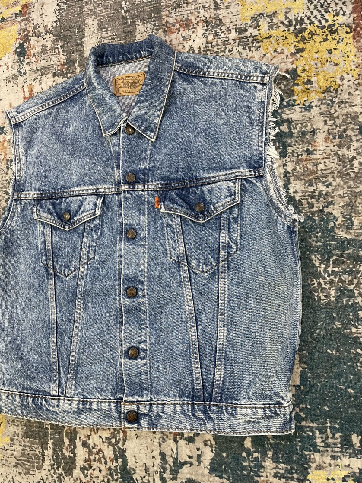 Levi's Vtg Levis Orange Tab Wash Snap Button Denim Vest Size US S / EU 44-46 / 1 - 4 Thumbnail