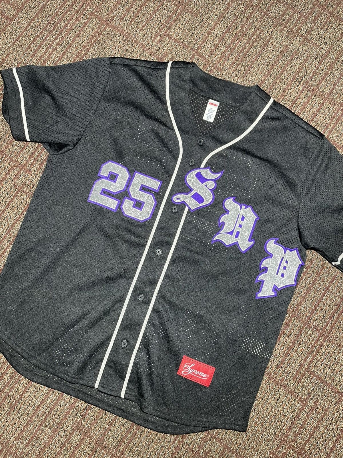 Supreme Supreme Old English Baseball Jersey (Large) Size US L / EU 52-54 / 3 - 1 Thumbnail