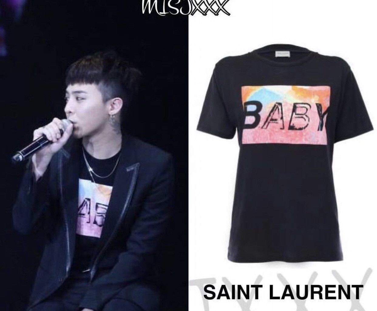 Saint Laurent Paris × Yves Saint Laurent Saint Laurent 16ss Hedi period Baby short sleeved T-shirt Size US M / EU 48-50 / 2 - 3 Thumbnail