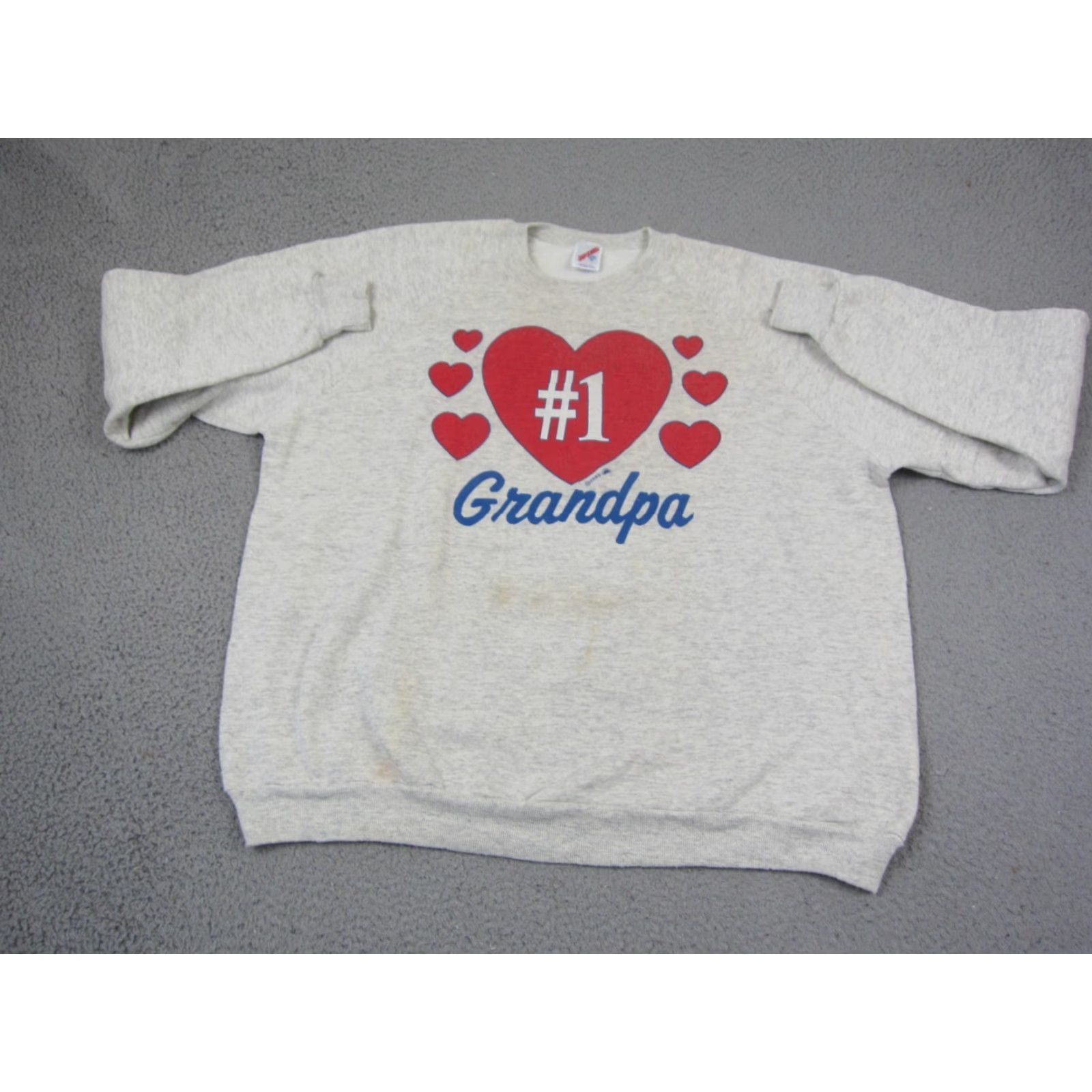 Jerzees VINTAGE Jerzees Grandpa Sweatshirt 2XL Gray Mens 90s Pullover Crew Neck Cotton Fleece Made in USA Size US XXL / EU 58 / 5 - 2 Thumbnail