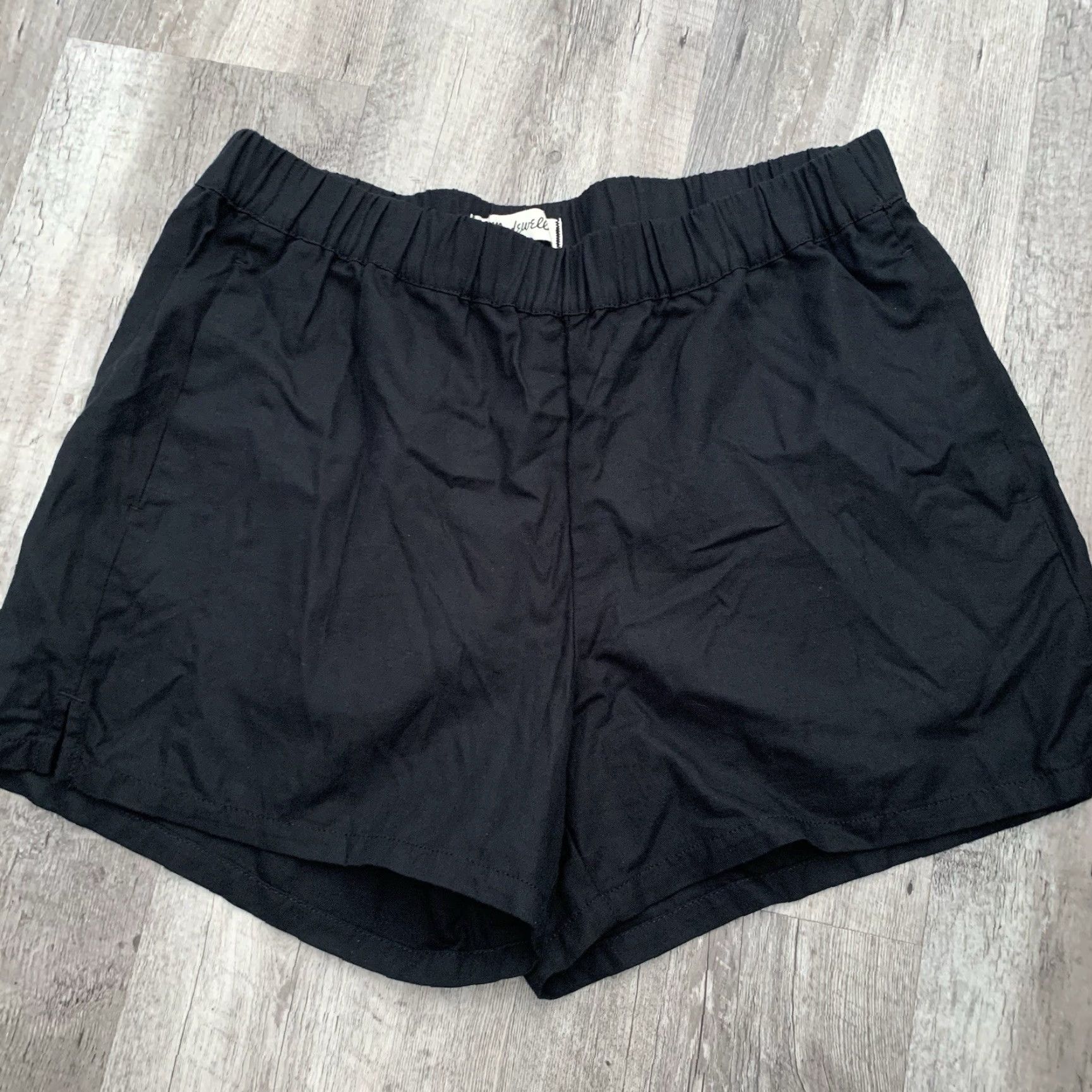 Madewell Madewell Shorts Womens Medium Black Pull-On Elastic Waist Pockets Cotton/Viscose Size 32" / US 10 / IT 46 - 5 Thumbnail