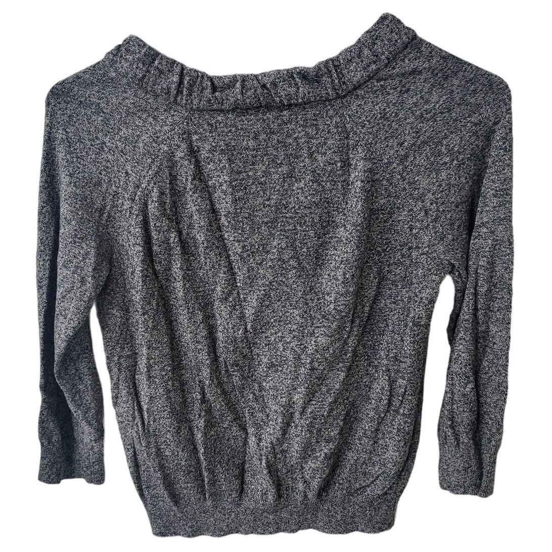 Loft Ann Taylor Loft Gray Cardigan Sweater w/Black Velvet Buttons Size S / US 4 / IT 40 - 2 Thumbnail