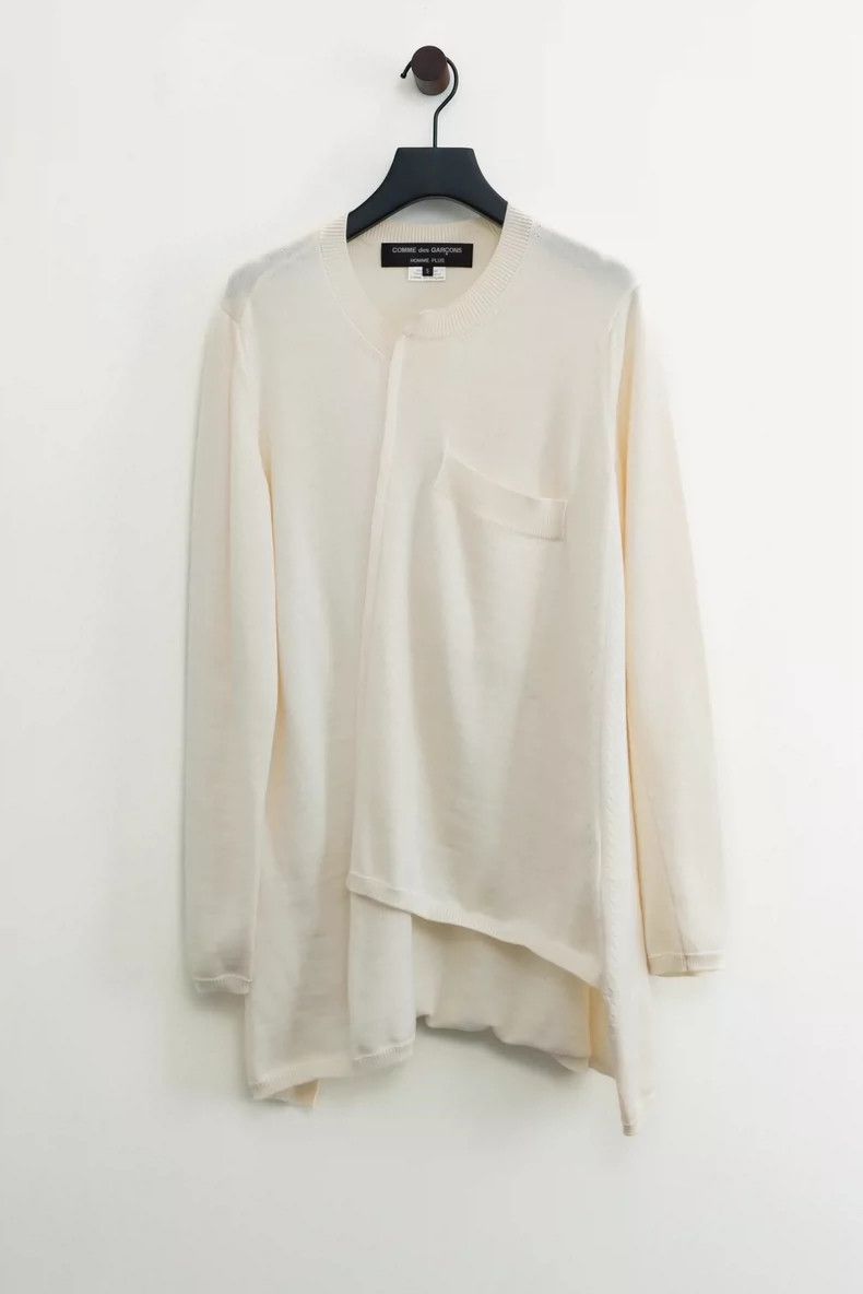 Comme des Garcons Comme des Garcons Off-white twisted asymmetric sewing swea Size S / US 4 / IT 40 - 2 Thumbnail