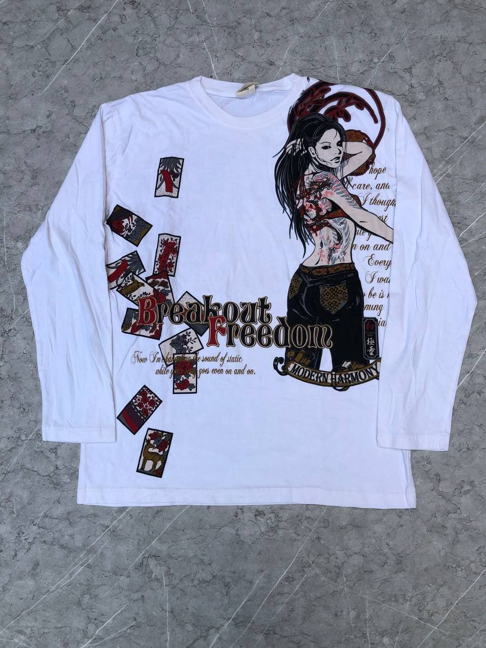 Japanese Brand Japanese Brand Cute All Women Tatto Print Longsleeve Size US L / EU 52-54 / 3 - 2 Thumbnail