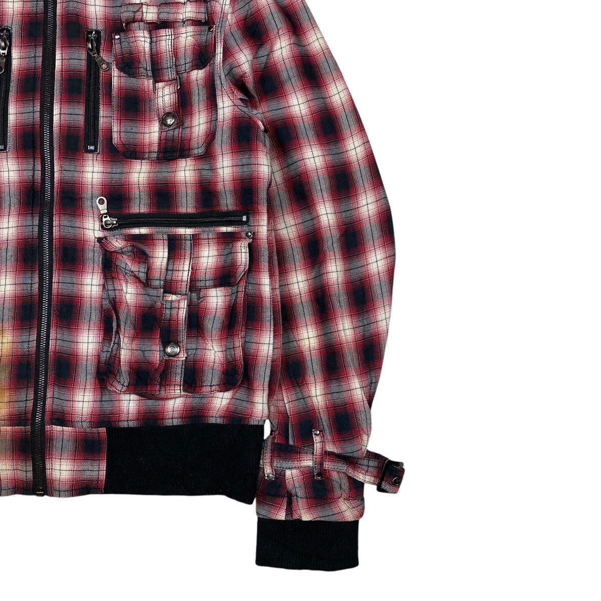 If Six Was Nine × Japanese Brand × Le Grande Bleu (L.G.B.) Bareback Realdress Shadow Plaid Bondage Cargo Jacket Size US M / EU 48-50 / 2 - 4 Thumbnail