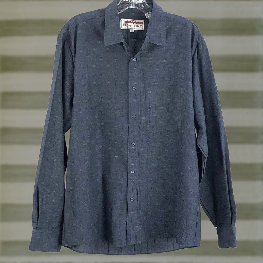 Vintage VINTAGE NWT JW front line Button Down Shirt 16/35 Blue geo Long Sleeve Classic Shirt Mens Size US L / EU 52-54 / 3 - 1 Thumbnail