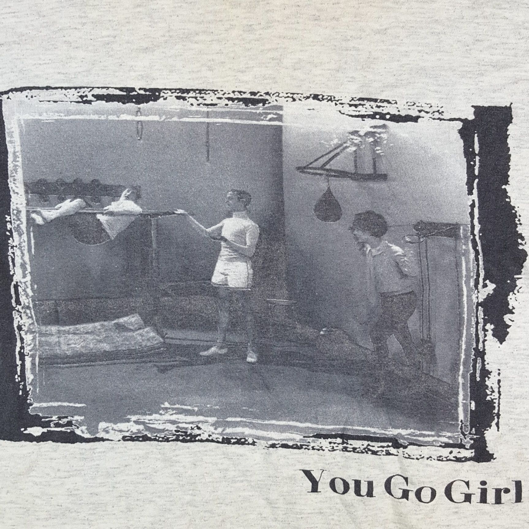 Vintage Vintage 90s You Go Girl Gym Workout Women's Small Oversized Gymnastics T Shirt Size S / US 4 / IT 40 - 3 Thumbnail