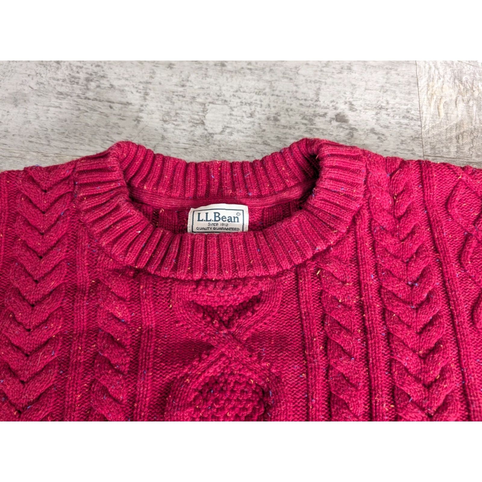 Vintage VINTAGE LL Bean Bean’s Heritage Soft Cotton Fisherman Sweater Crewneck Donegal Red XL Size US XL / EU 56 / 4 - 7 Thumbnail