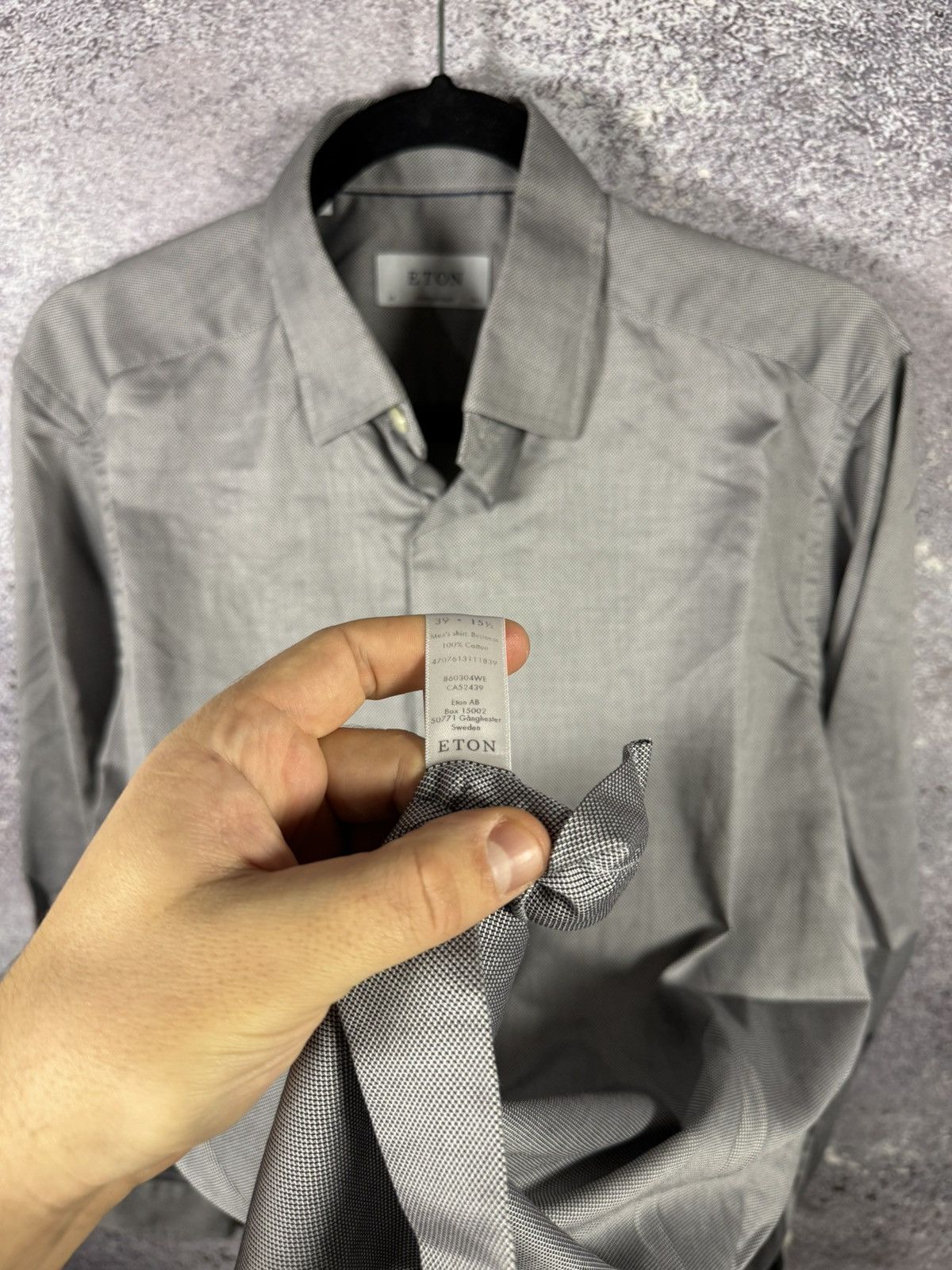 Eton ETON York Slim Formal Shirt Men’s Large Button Up Cutaway Size US L / EU 52-54 / 3 - 9 Thumbnail