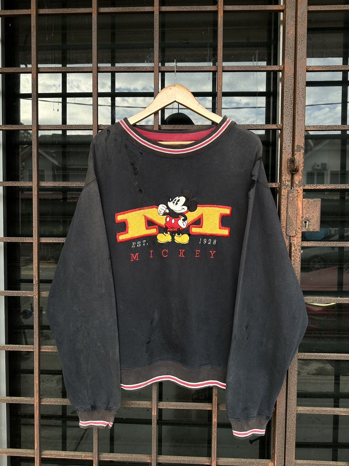 Vintage Thrashed Sun Faded MICKEY Embroydery Distressed Erd Grunge Size US M / EU 48-50 / 2 - 1 Thumbnail
