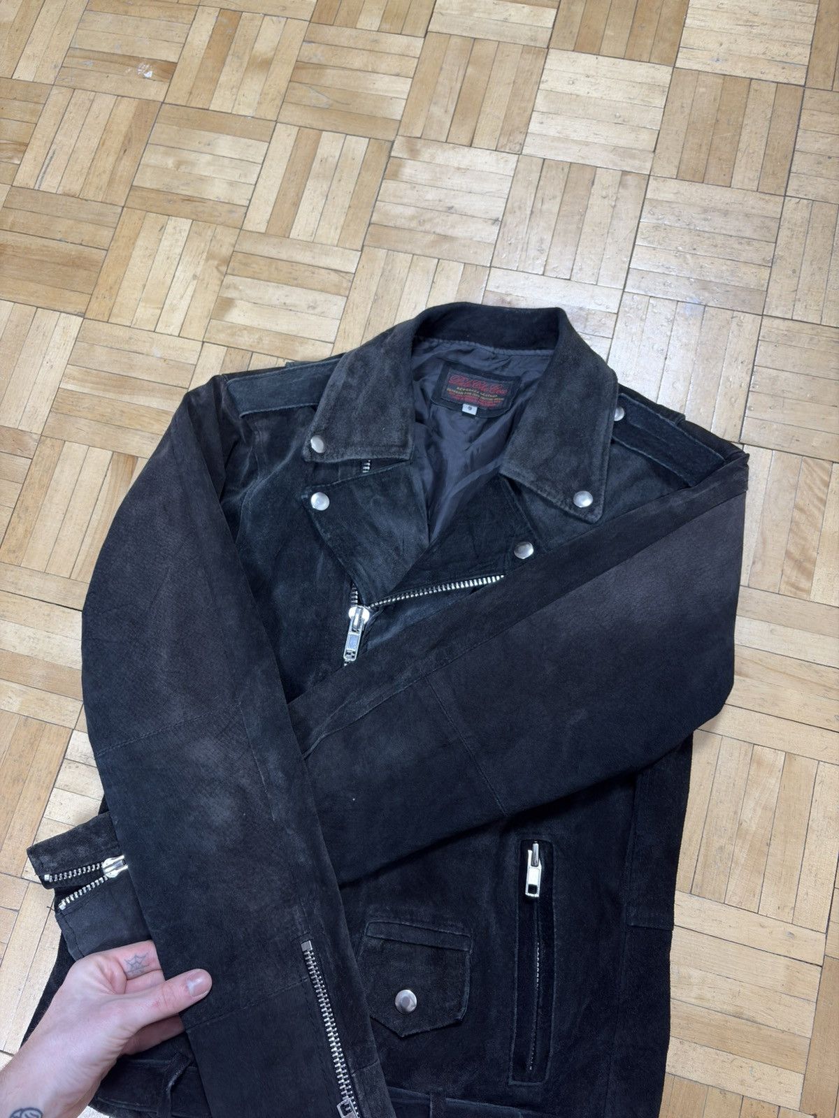 Pelechecoco PeleCheCoco Distressed Suede Biker Leather Jacket Handmade Size S / US 4 / IT 40 - 4 Thumbnail