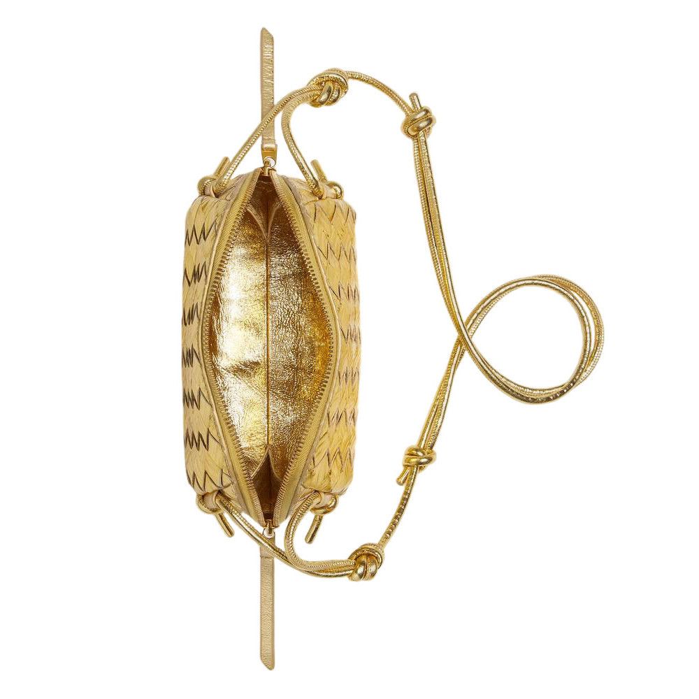Bottega Veneta BOTTEGA VENETA Concert $2800 Gold Intrecciato Leather Pouch Size ONE SIZE - 4 Thumbnail