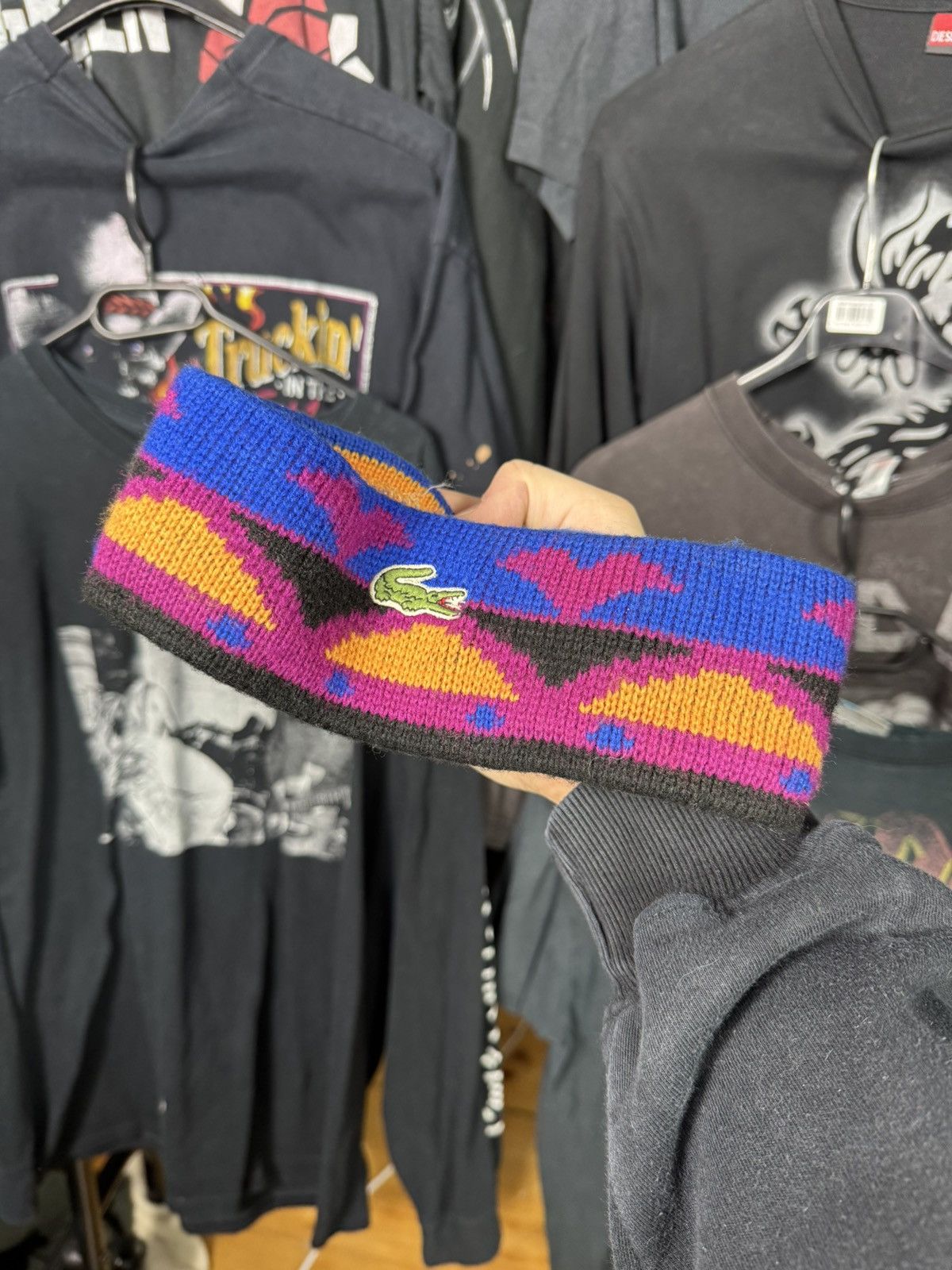 Lacoste × Vintage 80s Lacoste Handband Aztec Style Made in France Vintage Size ONE SIZE - 2 Thumbnail