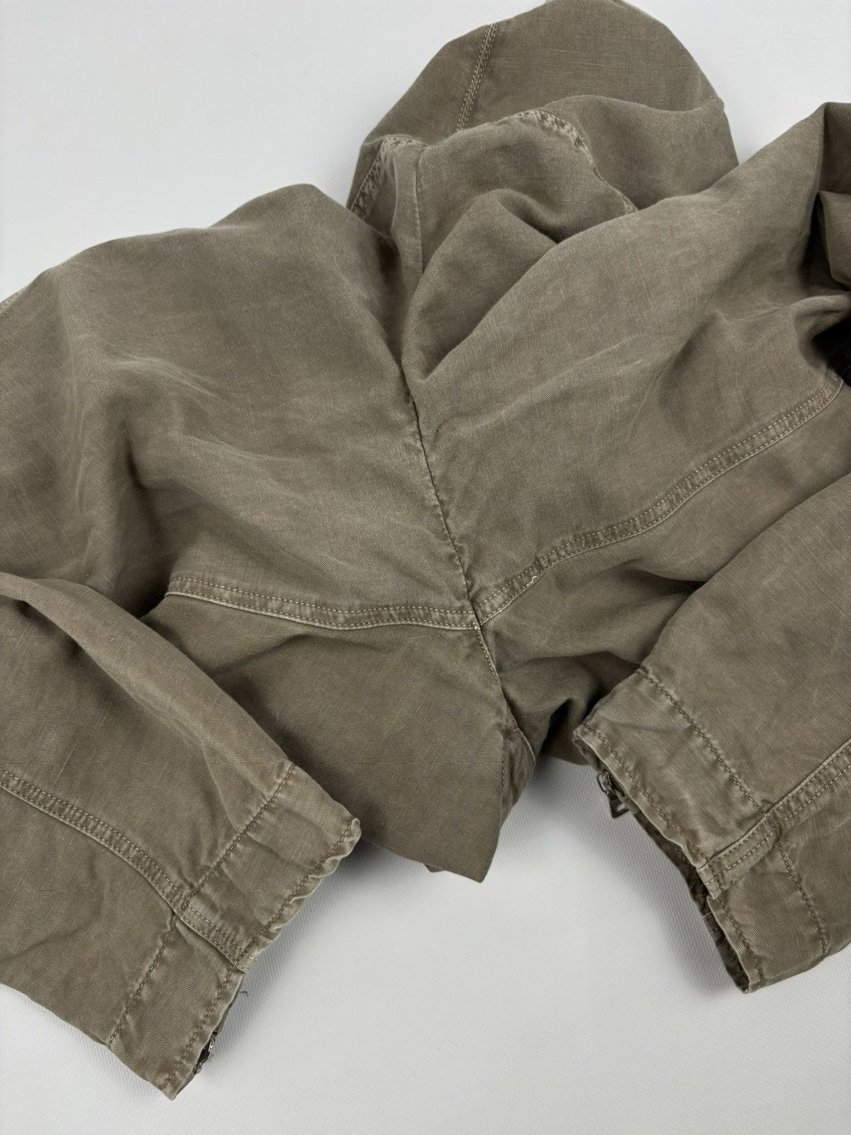 Prada Archive Linen-Cotton Garment Dyed Pants Cargo Zip Trousers Size US 33 - 21 Thumbnail