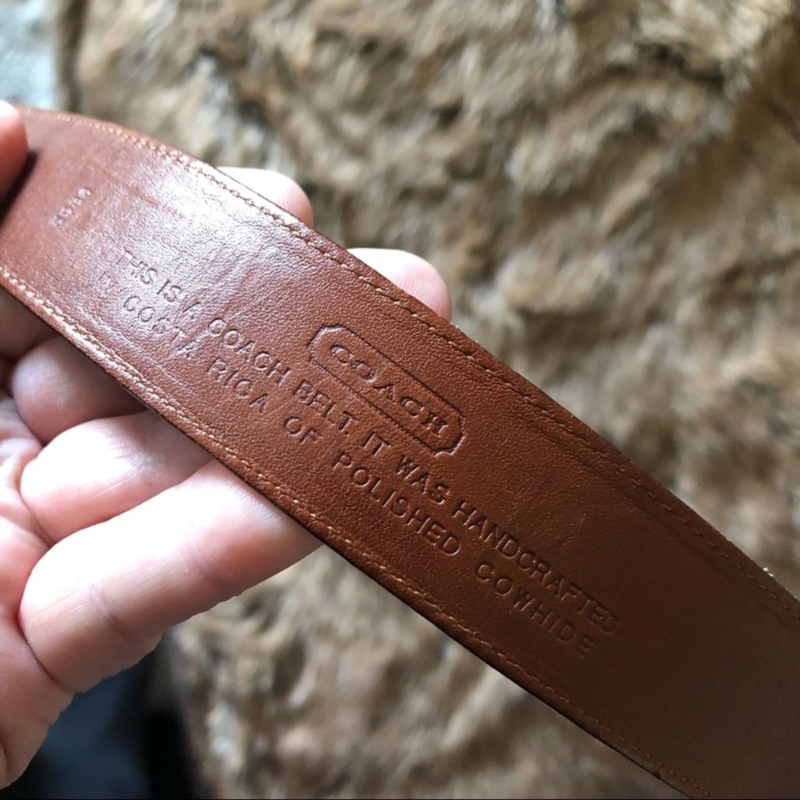 Coach Coach reddish brown polished cowhide leather belt 42x105 cm Size 42 - 9 Thumbnail