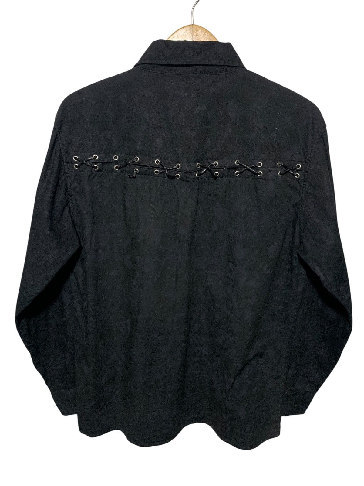 If Six Was Nine Y2k Euphuistic laces synthetic leather bleached gothic shirt Size US L / EU 52-54 / 3 - 9 Thumbnail