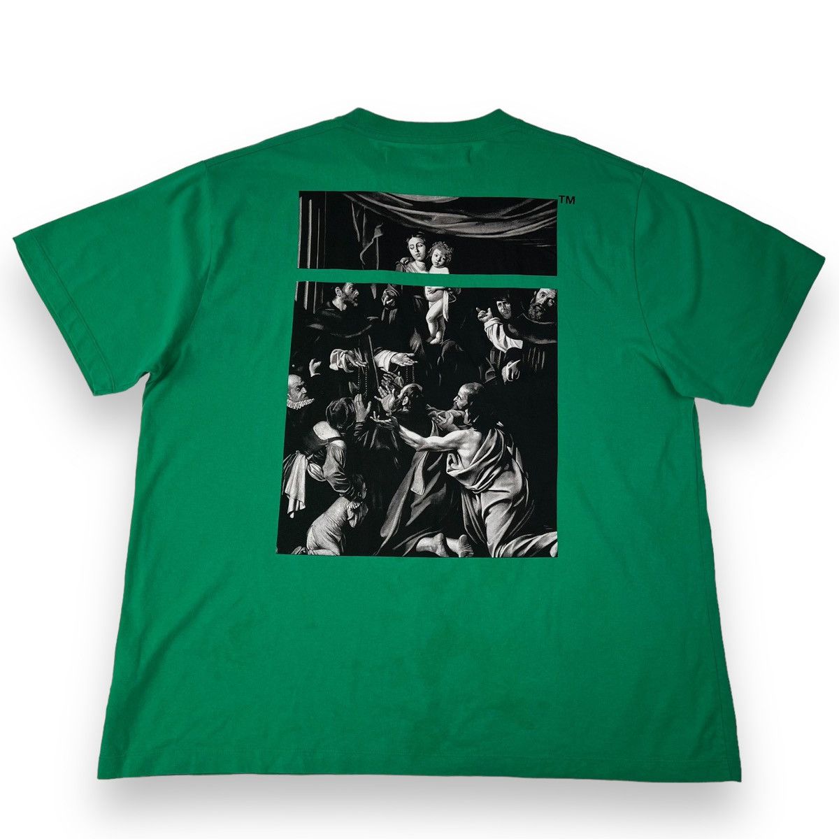Off-White Off-White Caravaggio Back Green T Shirt Size US XXL / EU 58 / 5 - 3 Thumbnail