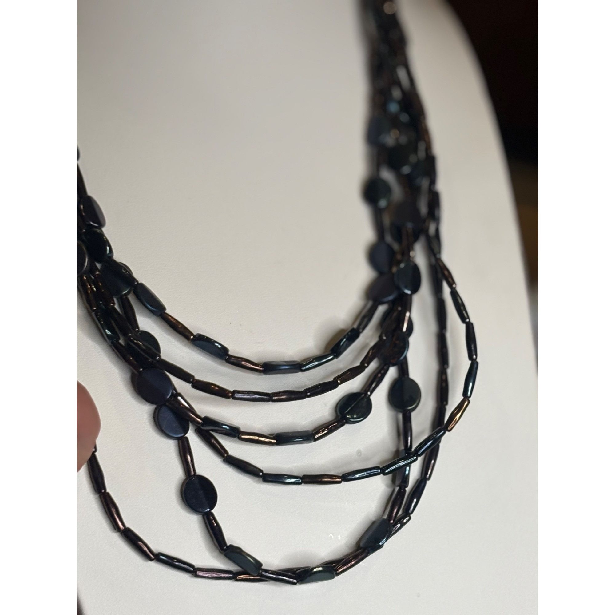 Chicos Chicos Black & Bronze Multi-Strand Beaded Necklace With Adju Size ONE SIZE - 8 Thumbnail