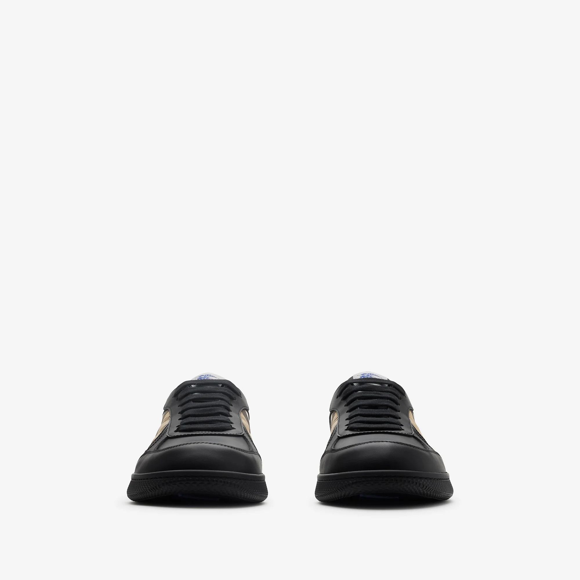 Burberry os11x1225 Leather and Check Terrace Sneakers in Black Size US 12 / EU 45 - 3 Thumbnail