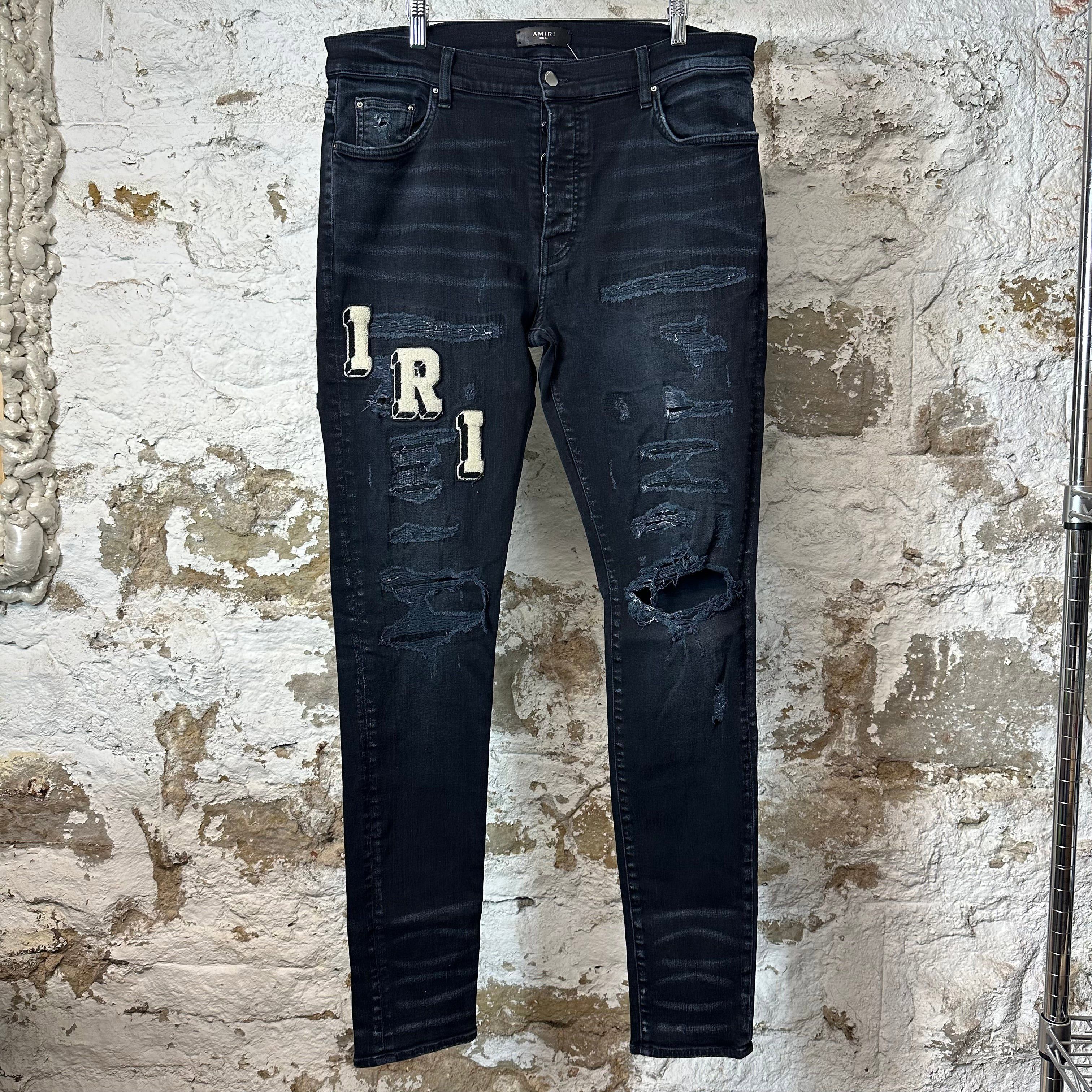 Amiri AMIRI Japanese Repair Denim Jeans Black Size 36 x 35 Slim