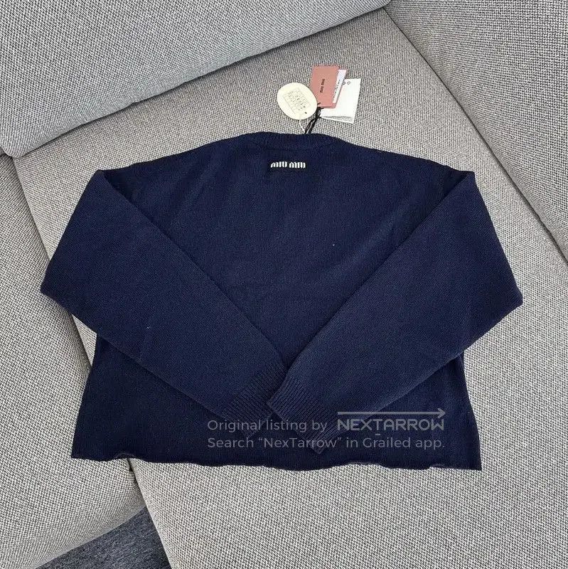 Miu Miu Miu Miu Women's Navy Blue Wool Sweater . Size XL / US 12-14 / IT 48-50 - 1 Thumbnail