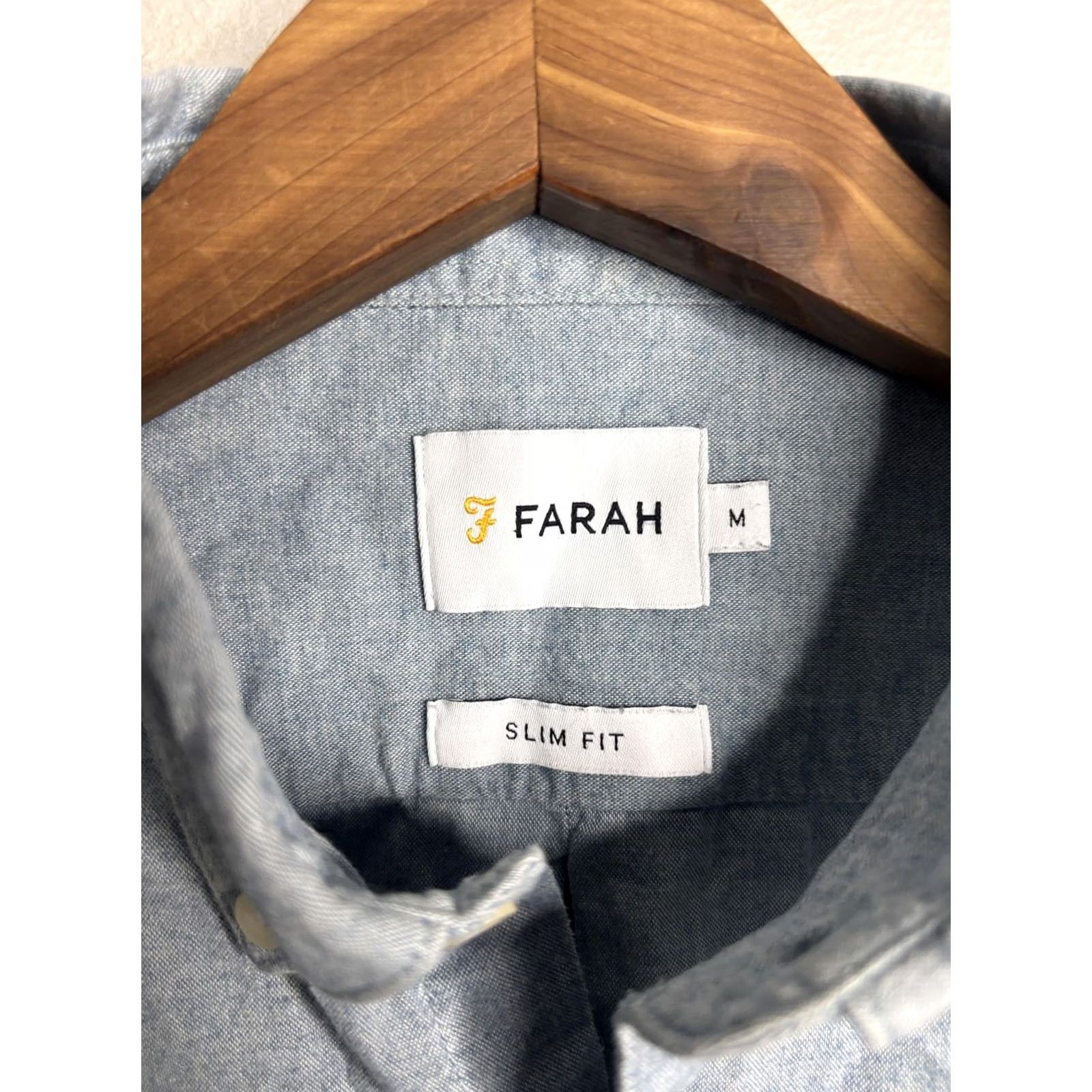 Farah Farah Shirt Mens Slim Fit Button-Down Long Sleeve Oxford Casual Blue M Size US M / EU 48-50 / 2 - 3 Thumbnail